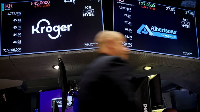 Stocks making the biggest moves midday: Kroger, DocuSign, First Solar